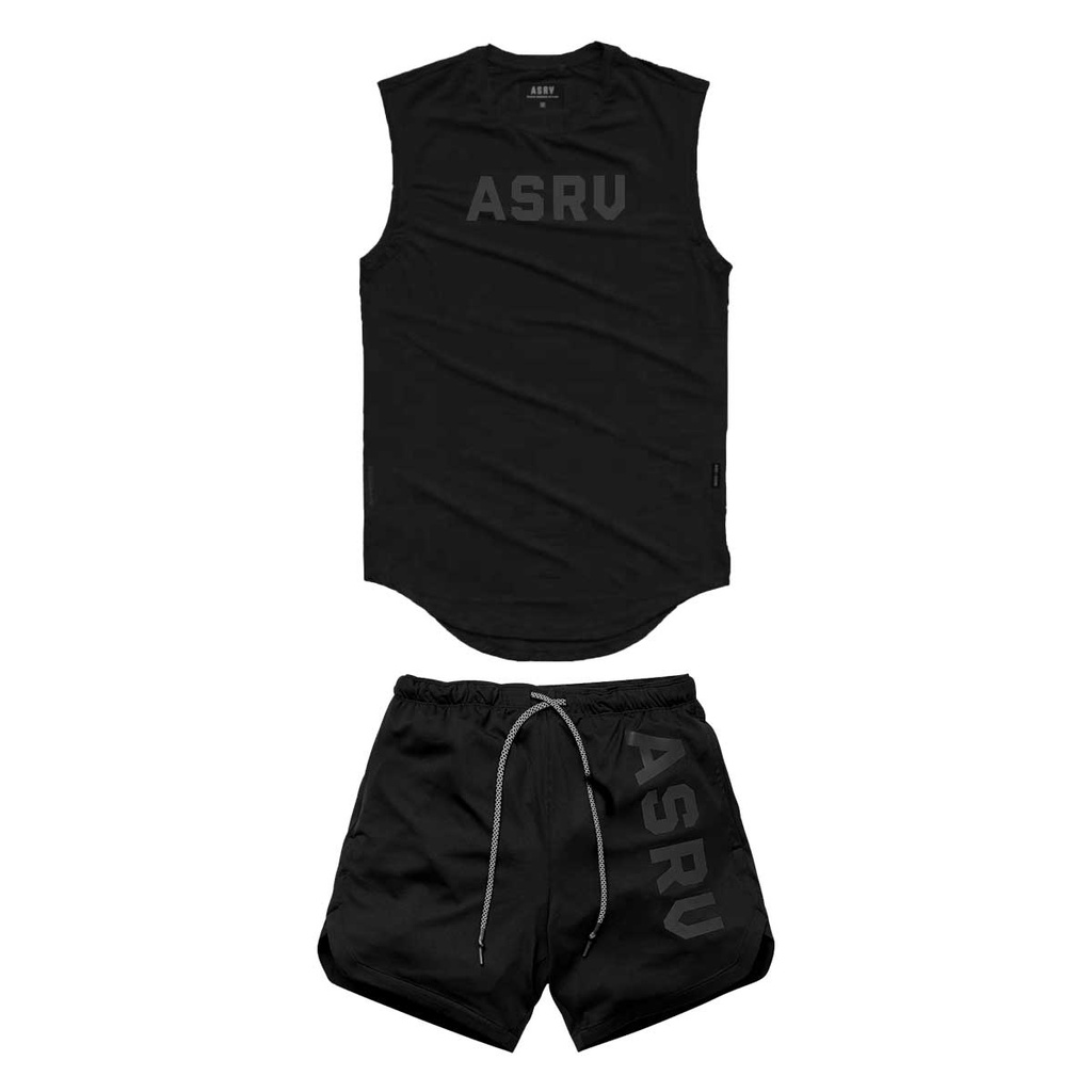 Bộ Đồ Tập Gym Nam ASRV Sát Nách Chất Thun Dệt Kim Co Giãn Thoáng Mát Thấm Hút Mồ Hôi