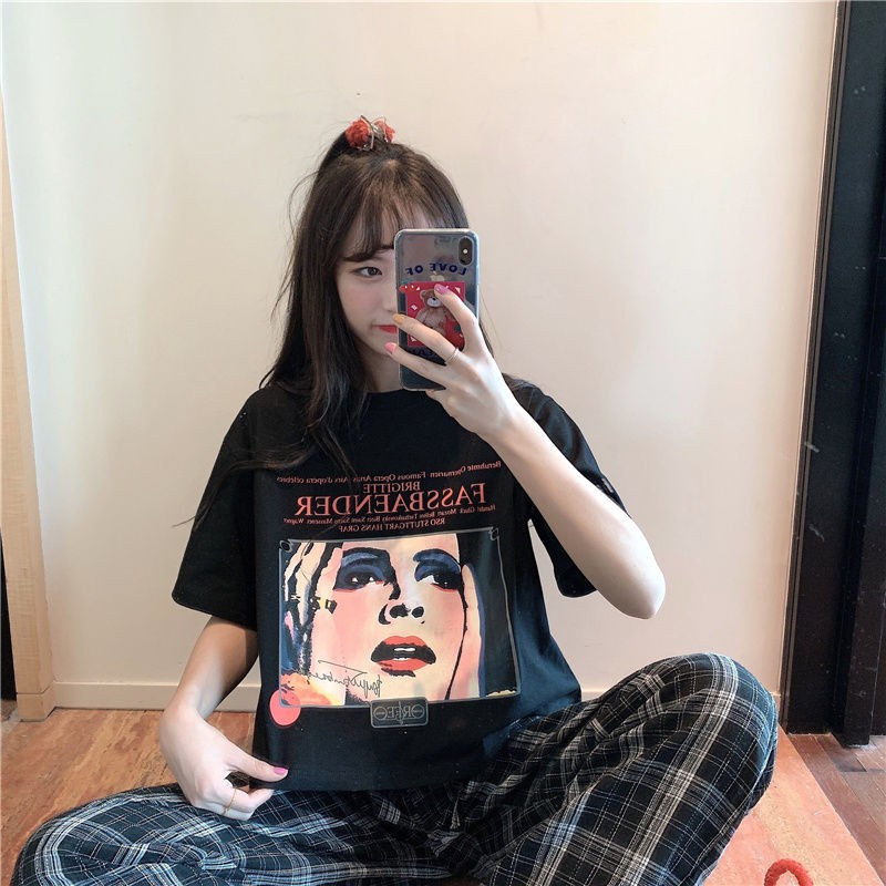 Áo Croptop Ngắn Tay In Họa Tiết Hoạt Hình Xinh Xắn Dành Cho Nữ