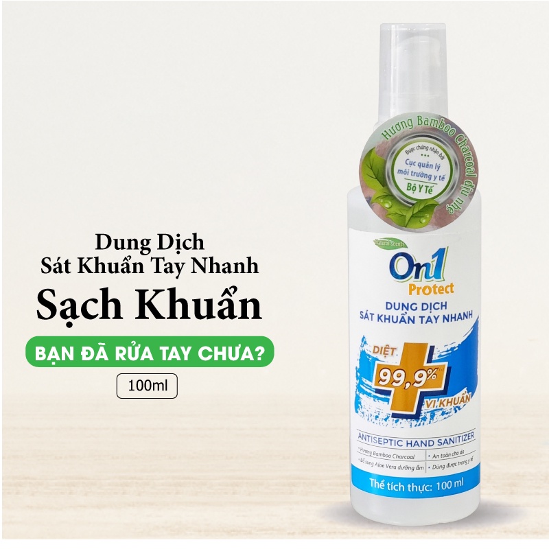 Bộ 3 chai Dung Dịch Sát Khuẩn Tay Nhanh Khô On1 Hương BamBoo Charcoal dung tích 100ml/ chai