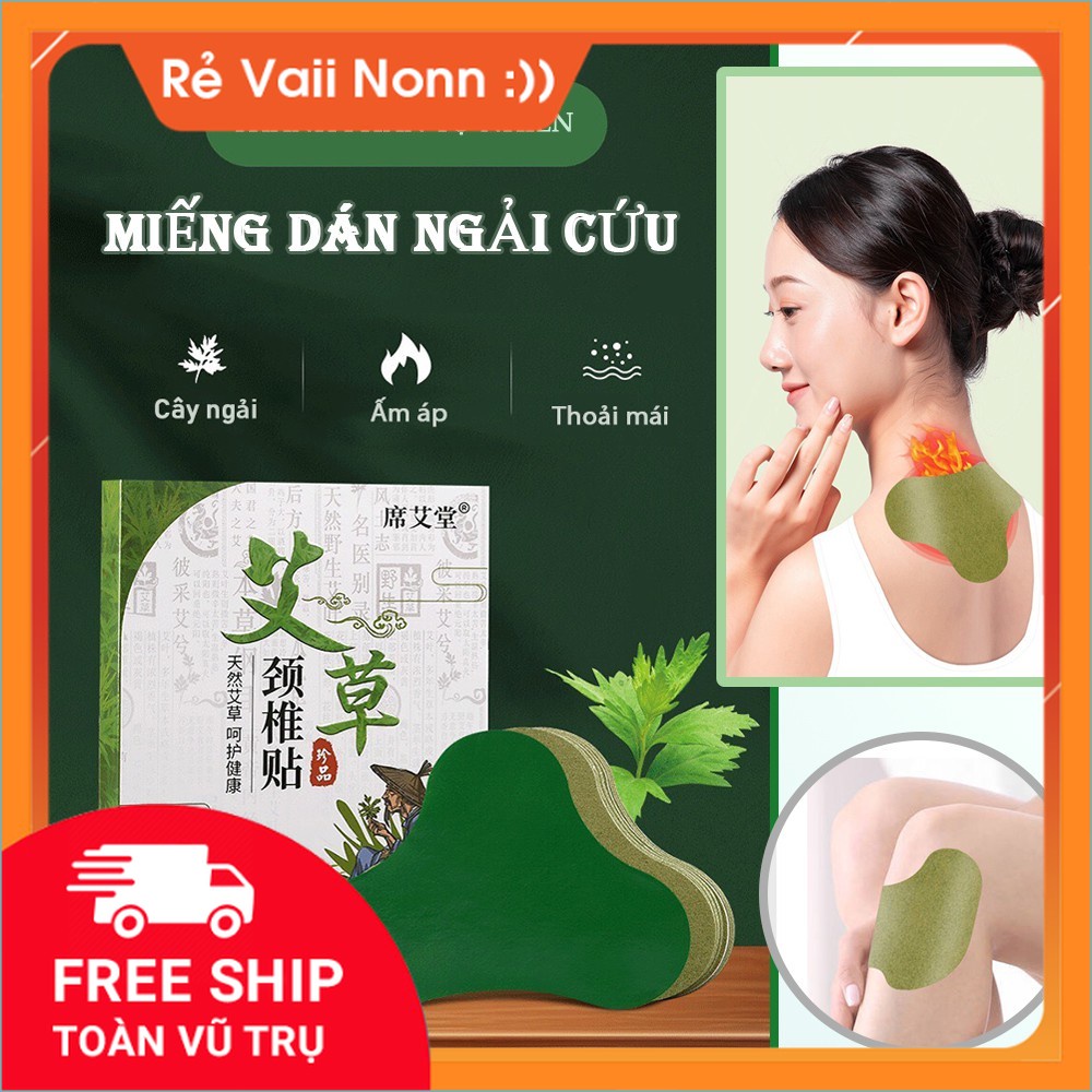 Hộp 12 Miếng dán cổ ngải cứu đông y thảo dược giảm đau cổ vai gáy xương khớp hiệu quả _Uytin