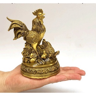 Tượng gà trống mái và đàn con bằng đồng,phong thủy đầm ấm hạnh phúc