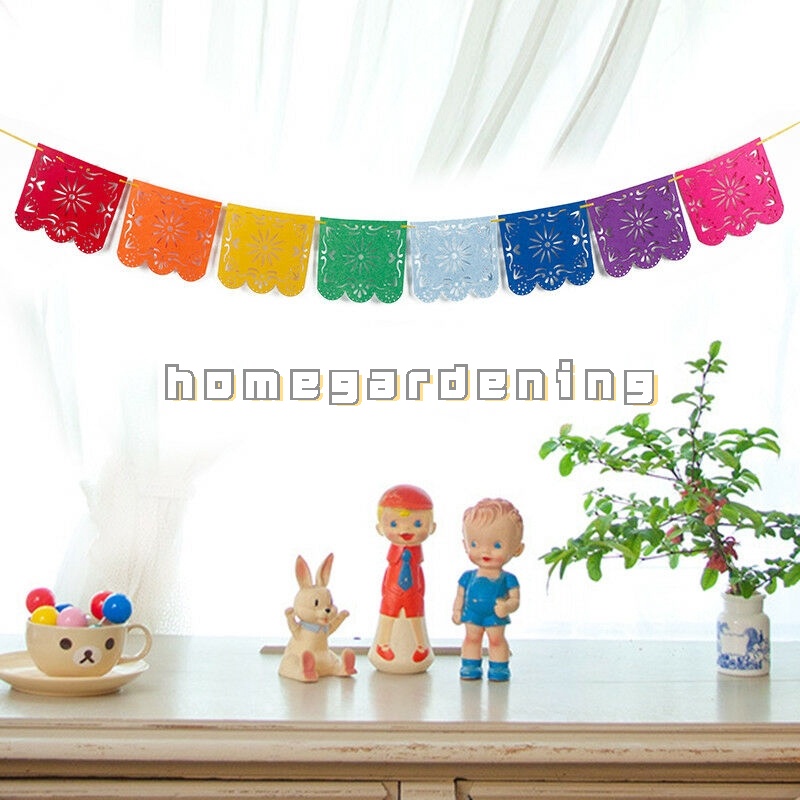 Dây Cờ Treo Trang Trí Tiệc Tùng Lễ Hội Bằng Vải Nỉ Không Dệt Nhiều Màu Sắc Họa Tiết Hoa Kéo Dây Thừng