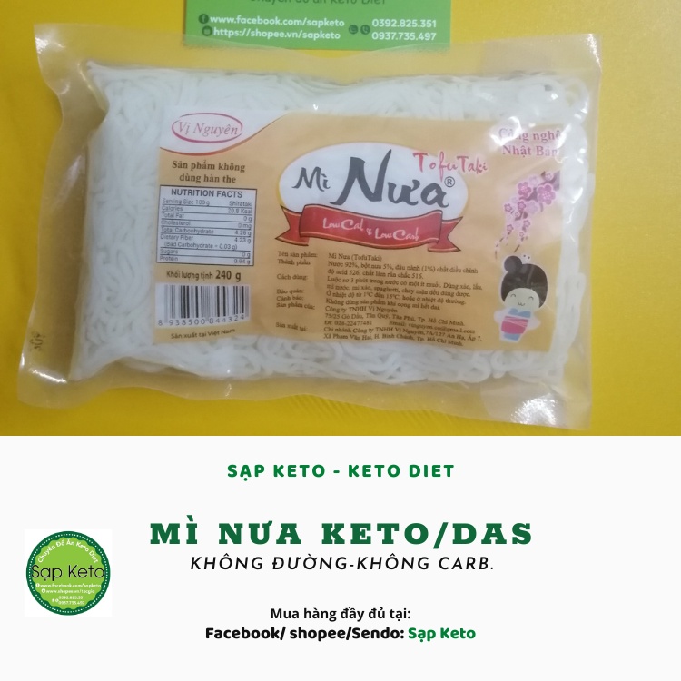 Mì nưa Vị Nguyên Keto/Das CAM KẾT DATE MƠI NHẤT