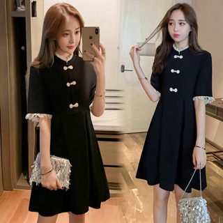 (Sẵn size M)Đầm sườn xám có khoá cho con bú  ⚡️hot hot⚡️