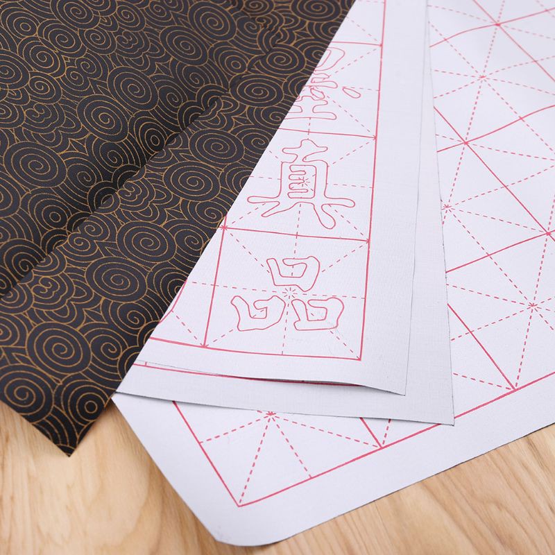 love* No Ink Magic Water Writing Cloth Brush Gridded Fabric Mat Chinese Calligraphy Practice Practicing Intersected Figure Set