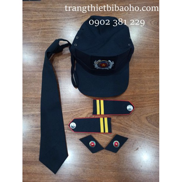 Quần áo bảo vệ xanh dương tay dài vải si kèm phụ kiện