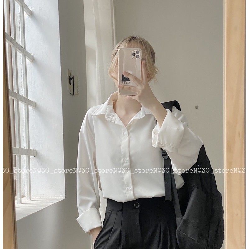 Áo nữ unisex tay dài đi học đi làm phong cách hàn quốc(2han mới 98%) | BigBuy360 - bigbuy360.vn