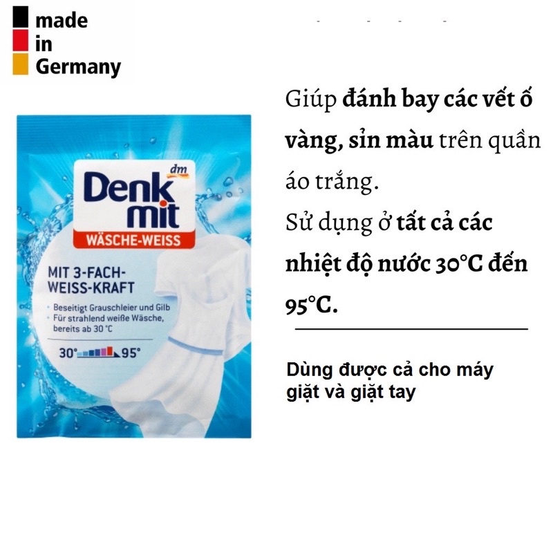Bột tẩy trắng quần áo chính hãng Đức giúp đánh bay các vết bẩn kia vàng hiệu quả gấp 3 lần