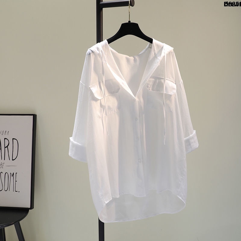 Áo Sơ Mi Cotton Lanh Mỏng Dáng Rộng Có Túi Phong Cách Hàn Quốc Thời Trang Mùa Hè 2021