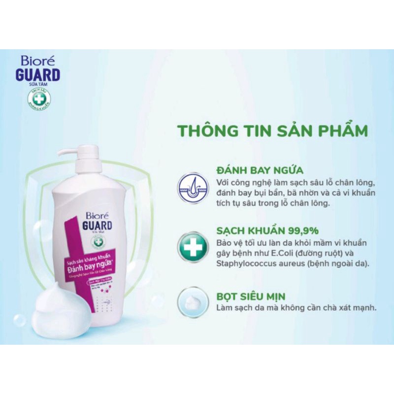 Sữa Tắm Bioré SẠCH SÂU KHÁNG KHUẨN - ĐÁNH BAY NGỨA 800g