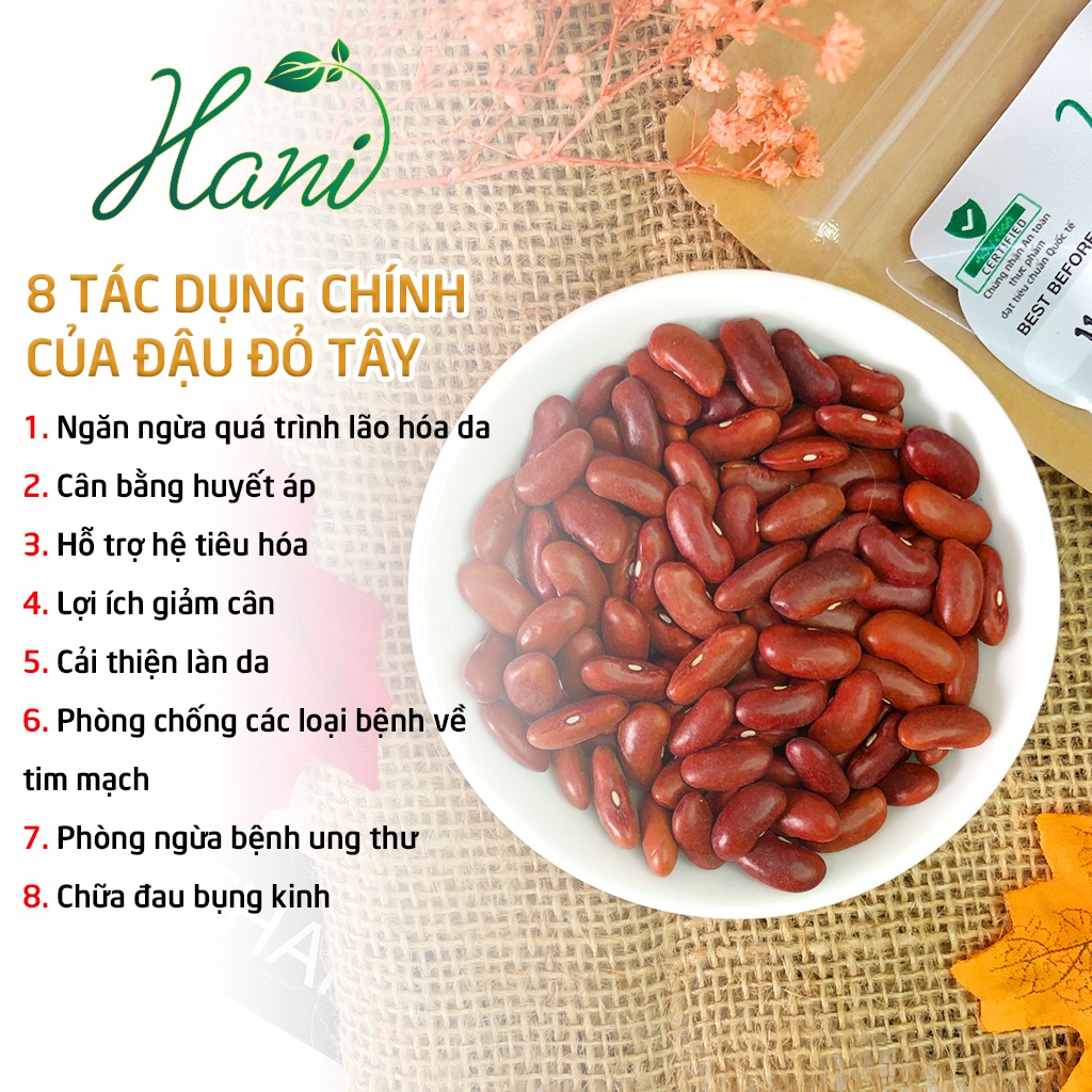 1Kg Đậu Đỏ Tây (Đậu Thận) Hữu Cơ Loại To Nấu Chè Súp Hầm Gà, Tốt Cho Bà Bầu Trẻ Nhỏ  Hani Healthy Food