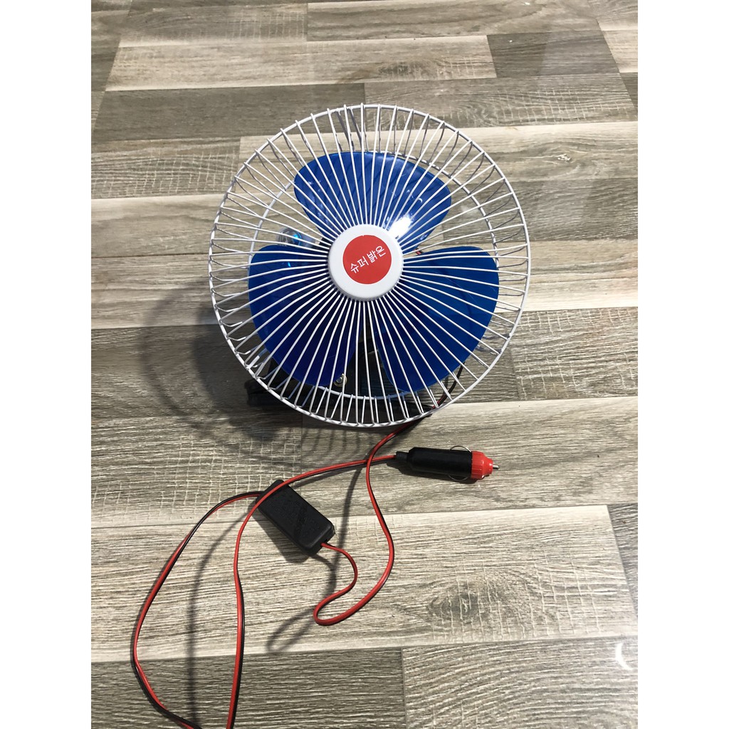Sản phẩm gia đình làm: Quạt đơn cánh xanh lồng trắng chạy điện 12v 24v