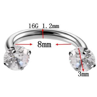 Khuyên mũi 3mm đơn giản đính đá cho nữ