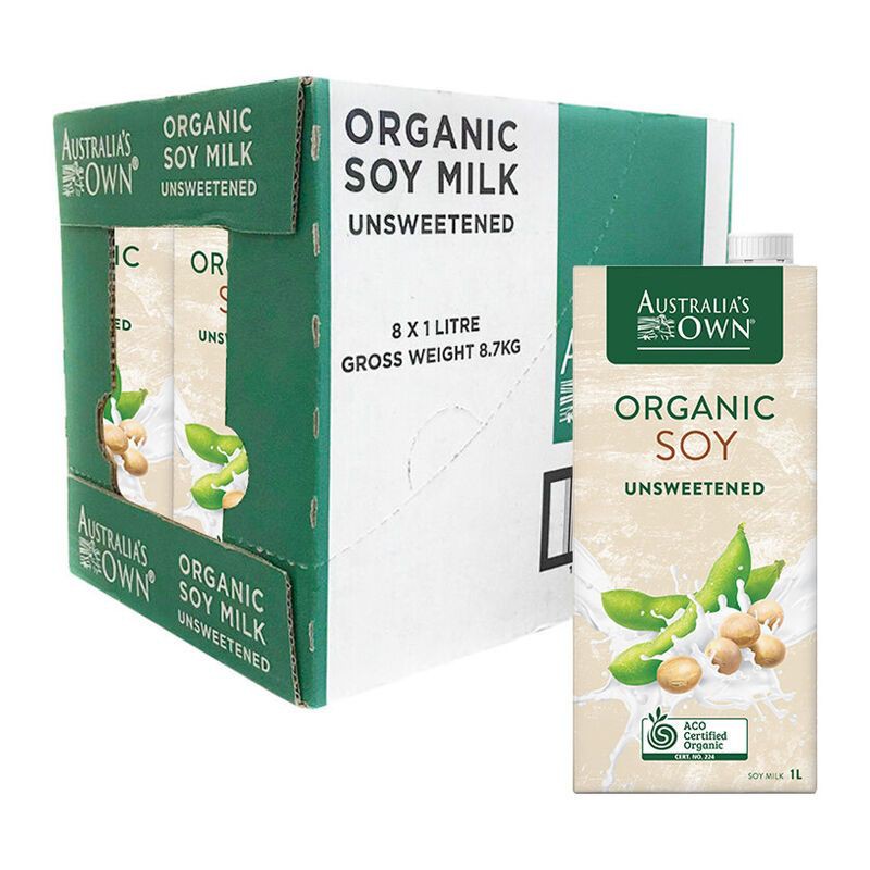 COMBO 8 HỘP] Sữa đậu nành không đường AUstralia's Own Unsweetened Soy 1L
