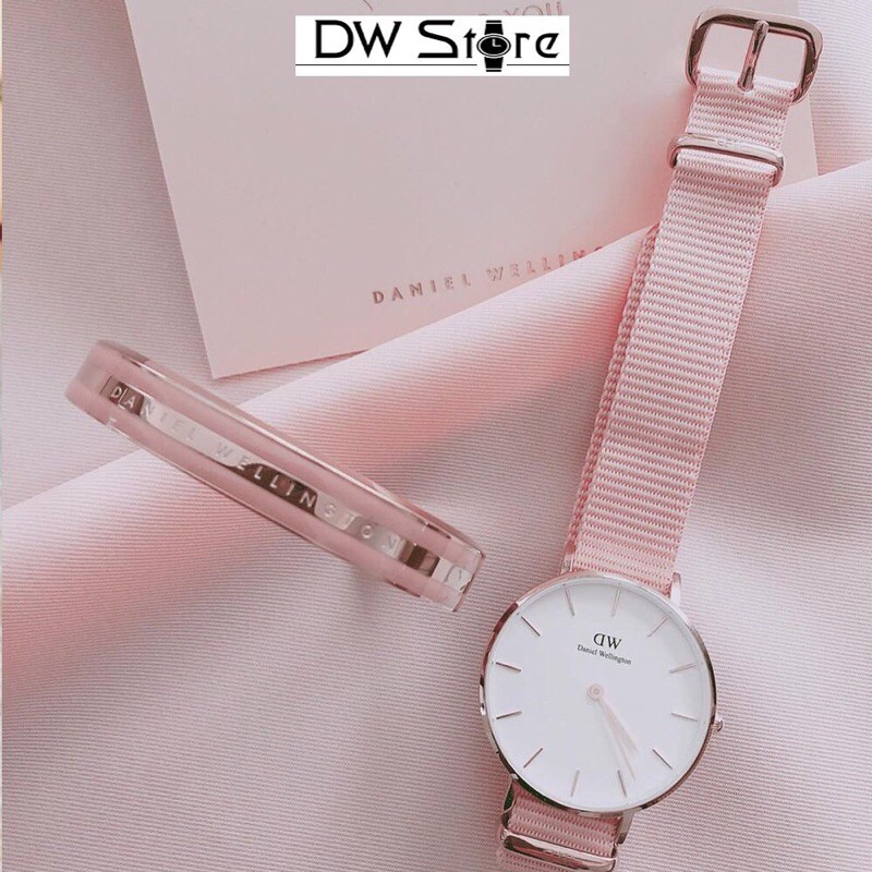Đồng Hồ Nữ D/.W Dây Vải Nato Màu Hồng Đủ Size