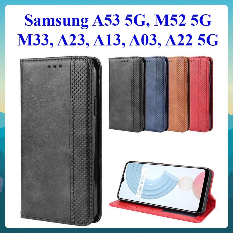 [Bao Xịn] Bao da dạng ví Samsung A53 5G, A23, A13, A03, A22 5G, M52 5G, M33 có nắp gập, ngăn đựng th