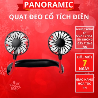 Quạt đeo cổ mini đeo ở cổ thoải mái 3 sức gió tùy chỉnh Quạt Tích Điện Mini USB Siêu Mát