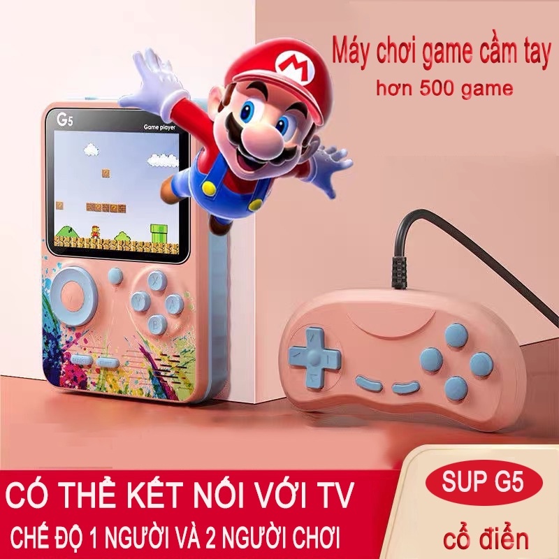 Máy chơi game cầm tay G5 sup-hơn 500 game ,cổ điển, loại nhỏ (chế độ 1 người và 2 người chơi) Có thể kết nối với TV
