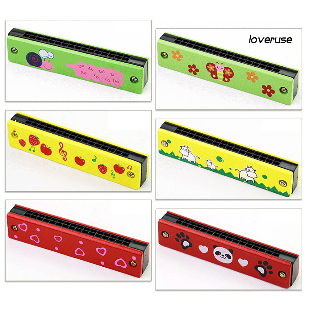 Kèn Harmonica Gỗ 16 Lỗ Họa Tiết Trái Cây Đồ Chơi Giáo Dục Cho Bé