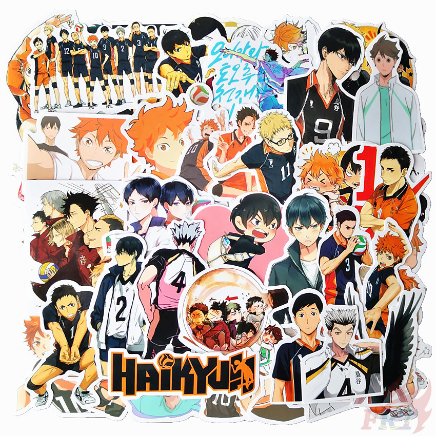 Bộ 102 Miếng Dán Hình Anime Haikyuu Dùng Trang Trí