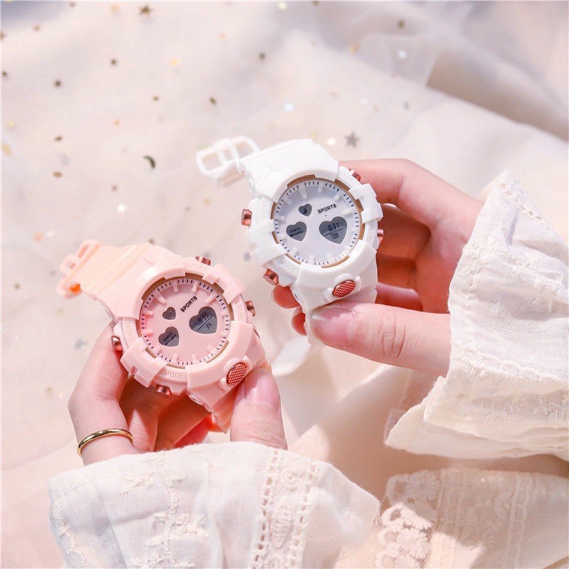 Đồng hồ điện tử nam nữ Sport S024T mặt trái tim cực đẹp, kiểu dáng thể thao cá tính, full chức năng | BigBuy360 - bigbuy360.vn