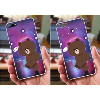 Ốp lưng Huawei Y7 Pro (2018) (dẻo viền trắng trong) - Hình Gấu Thỏ