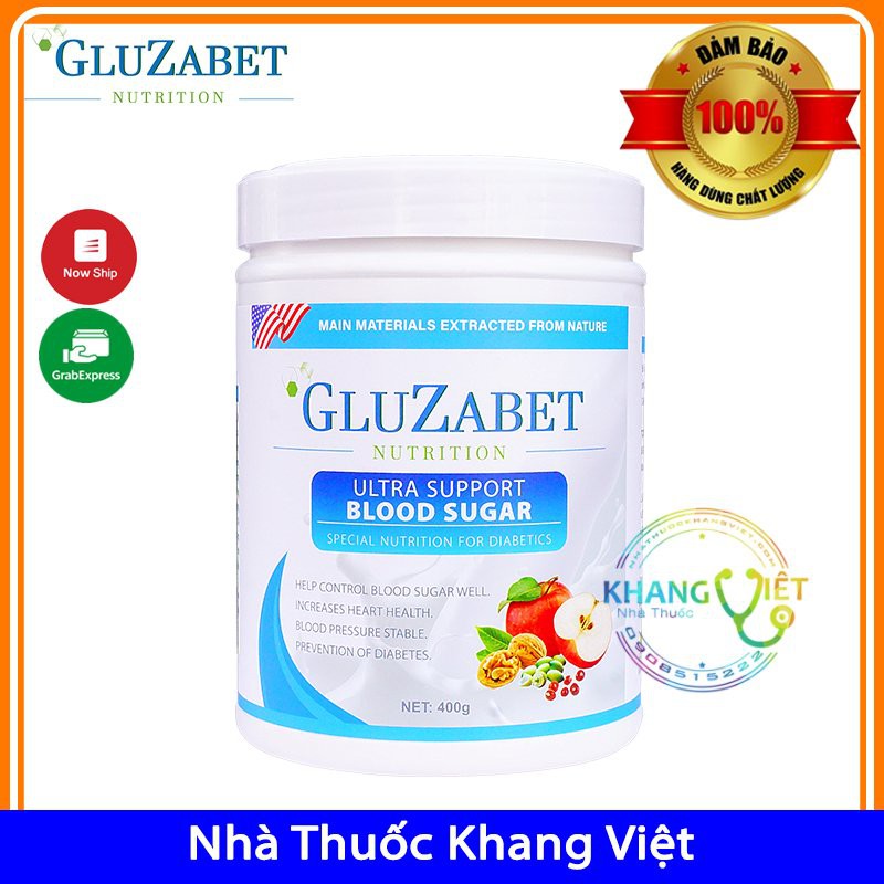 Sữa dành cho người tiểu đường Gluzabet 400 Gram - Sữa dinh dưỡng đặc biệt cho người tiểu đường