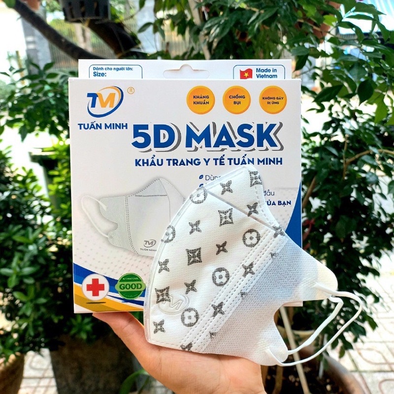 Set 100 cái / 10 hộp khẩu trang 5D mask Tuấn Minh chống bụi mịn cao cấp ami mask