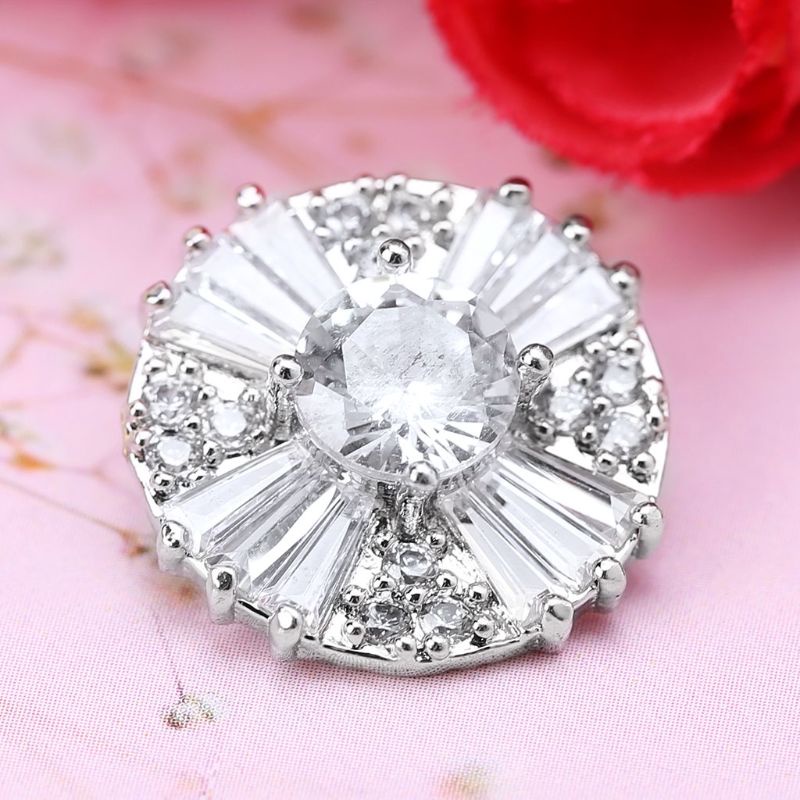 Nút Kẹp Thêu Chữ Thập Đính Đá Zircon DIY