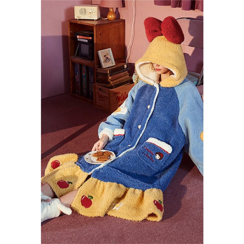 {Nightgown} Đầm Ngủ Ngủ Bằng Lông Cừu San Hô Dày Dặn Màu Trắng Tuyết Mùa Thu Đông Dành Cho Nữ Sử Dụng Tại Nhà Xa1D &----&*&*-*--*-- | BigBuy360 - bigbuy360.vn