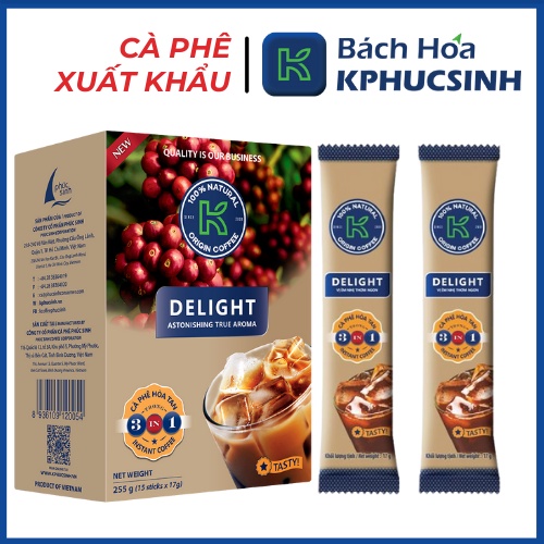 Combo 20 stick cà phê sữa hòa tan  K Delight 3in1 KPHUCSINH - Hàng Chính Hãng