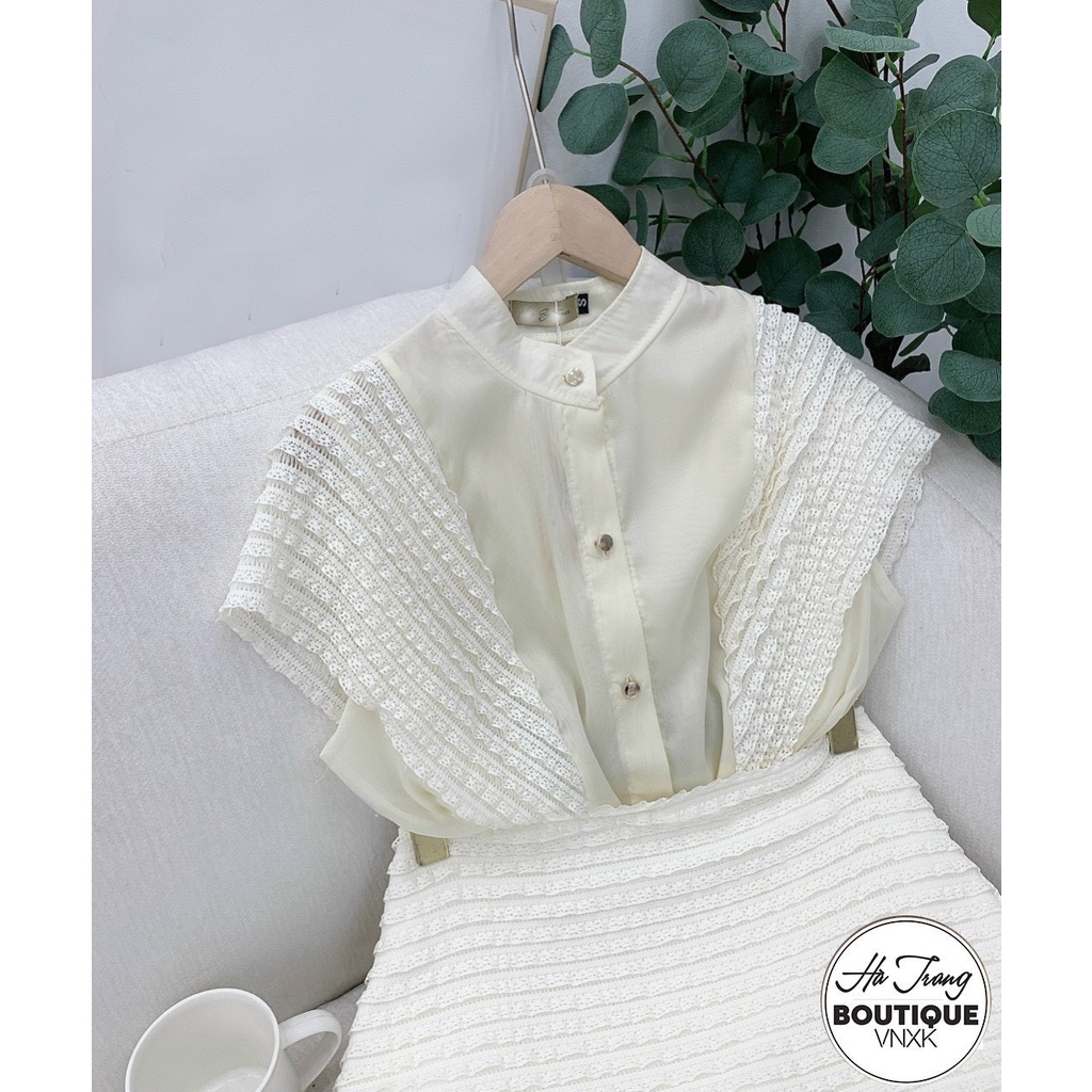 Sét Váy ren chân xếp tầng, Áo ren mêm Chân váy 2 lớp 5 SZ