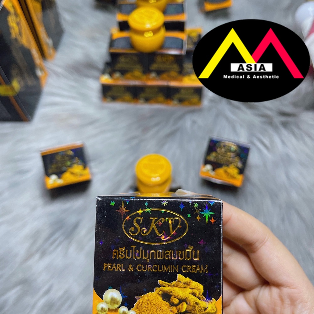 Kem nghệ ngọc trai Pearl Curcumin Cream SKY giảm mụn mờ thâm nám tàn nhang trắng da thái lan 20g
