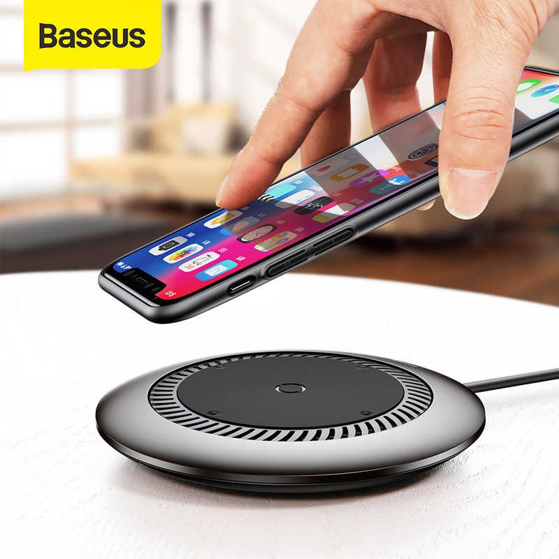 Sạc không dây cho iPhone X XS Max/ S9 Note 9 Baseus Automatic Radiating Wireless Charger Qi Fast Wireless Charging Pad