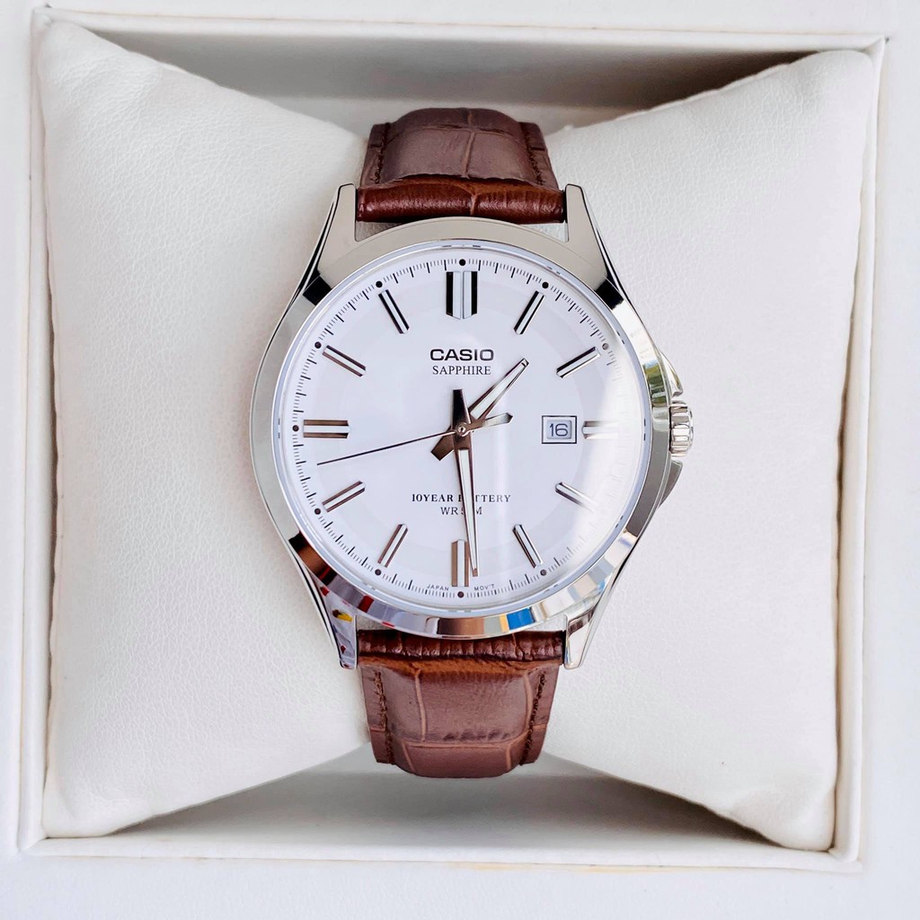 ĐỒNG HỒ NAM DÂY DA CASIO MTS 100L-7A CAROT WATCH