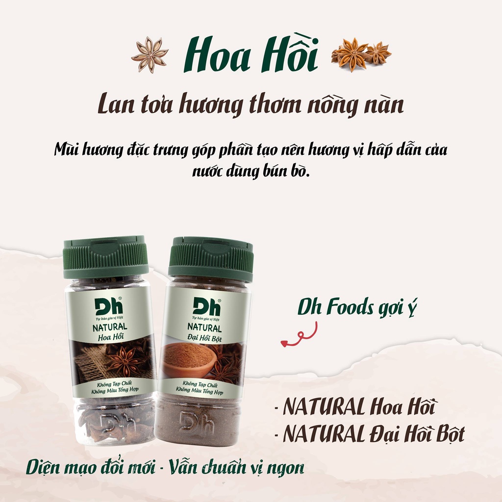 Hoa hồi Natural Dh Foods nguyên liệu,hương liệu pha chế, nấu ăn 15gr