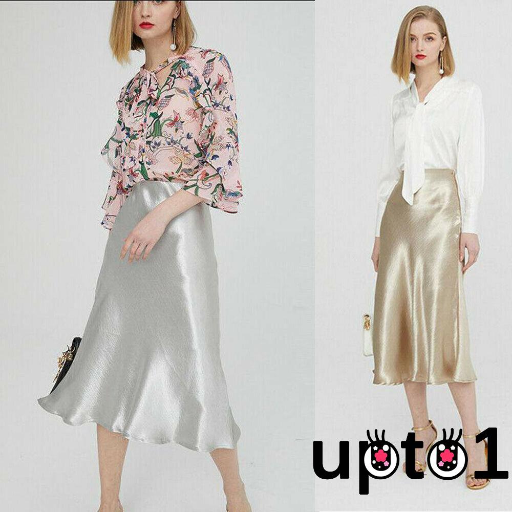Up-Women´s High Waist Skirt Glossy Satin Trumpet Skirt Party Skirts Fashion Metallic Shiny Skirt | BigBuy360 - bigbuy360.vn