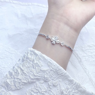 Lắc tay bạc cỏ 4 lá may mắn Daria Silver