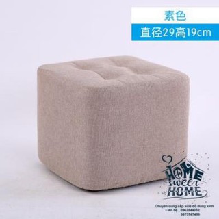 Ghế đôn chân gỗ bọc nỉ cao cấp - Ảnh thật