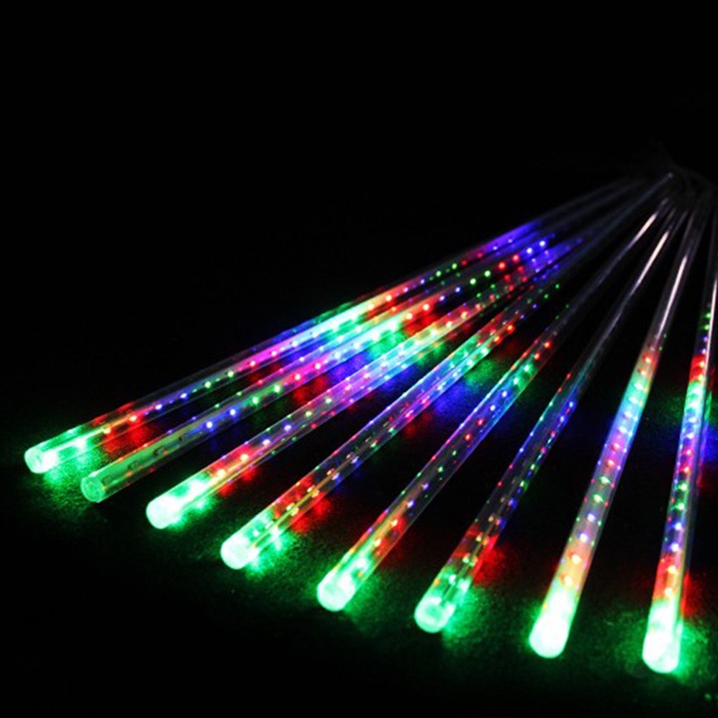 Đèn LED 50cm Mưa Sao Băng 8 Ống Cắm EU Trang Trí Cây Thông Giáng Sinh