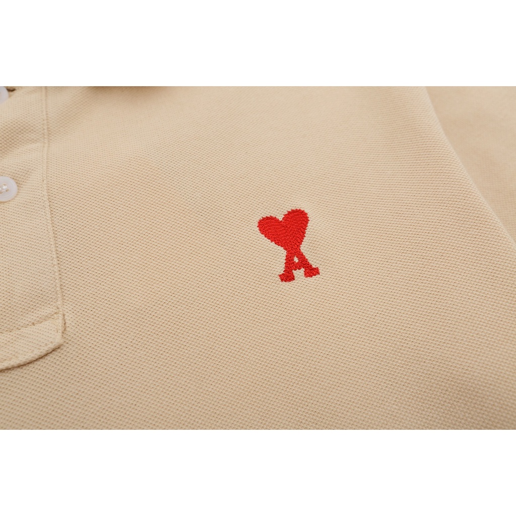 Ami Áo Thun polo Ngắn Tay Thêu Hình Trái Tim Xinh Xắn