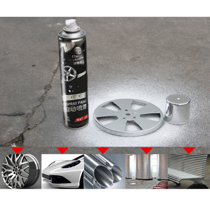 Chai Sơn Xịt Mạ Chrome Plating Sáng Bóng Chống Gỉ, Làm Mới Inox Dùng Cho Kim Loại, Ô Tô, Xe Máy