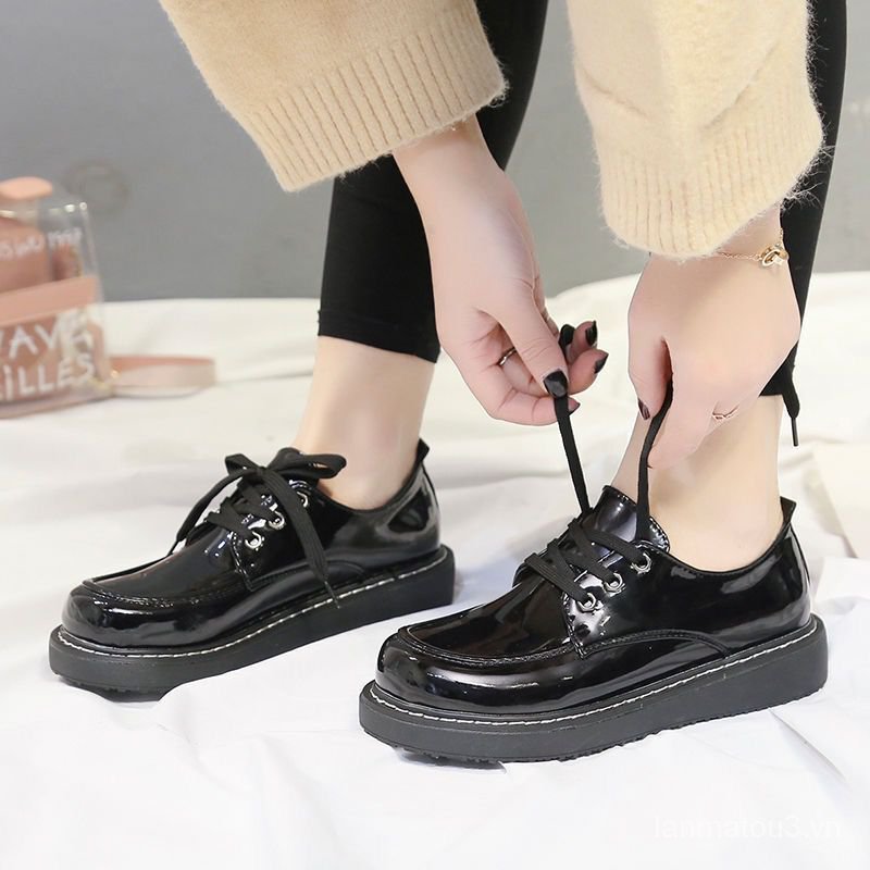 Giày Da Mũi Tròn Phong Cách Hàn Quốc 2021 Cho Nữ | BigBuy360 - bigbuy360.vn