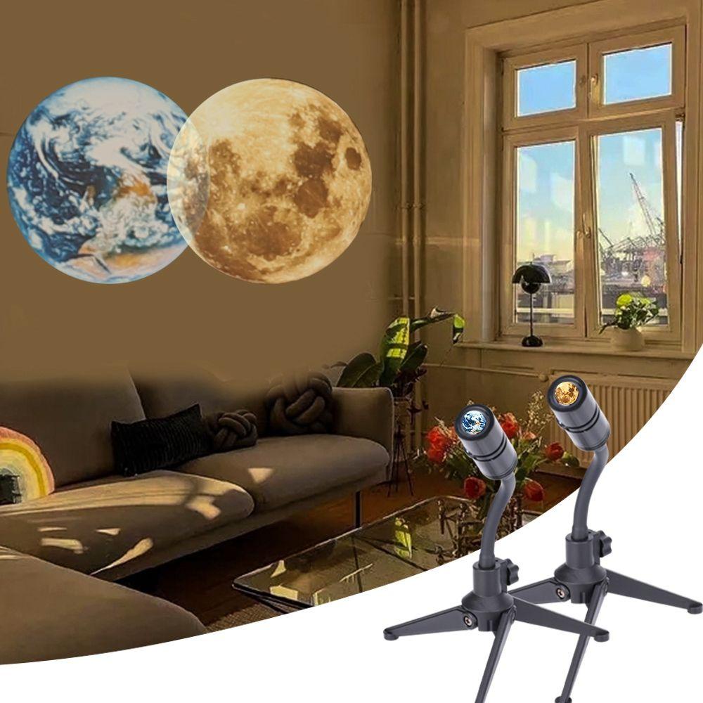 Đèn LED Chiếu Hình Trái Đất / Mặt Trăng 2 Trong 1 Trang Trí Phòng Ngủ Cho Bé