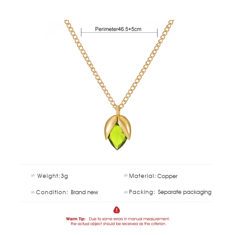 Vòng cổ Mặt Đá Olivine Tinh Tế Đơn Giản Thời Trang Cho Nữ