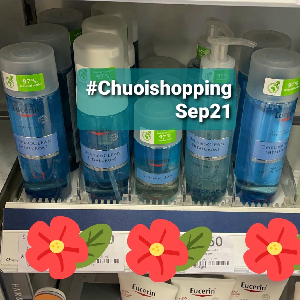 Toner nước hoa hồng làm sạch da Eucerin Dermato Clean, Toner cho da thường và da nhạy cảm 200ml