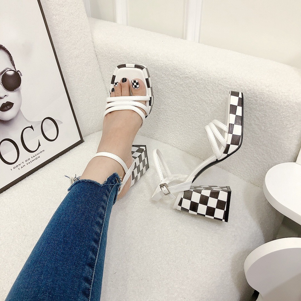 Sandal Nữ Cao Gót 9p  Mũi Đúp Trước 2p Sang Xinh Chuẩn Form Lên Chân Tôn Dáng - Chị Chảnh Store