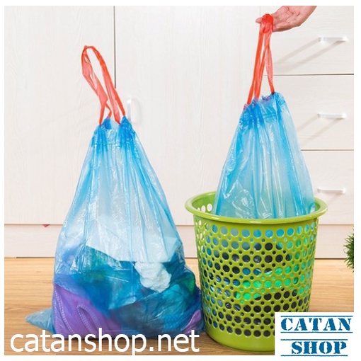 Cuộn 15 Túi đựng rác có dây rút 45x50cm tiện lợi, túi rác tự phân hủy GD588-TuiRacDR