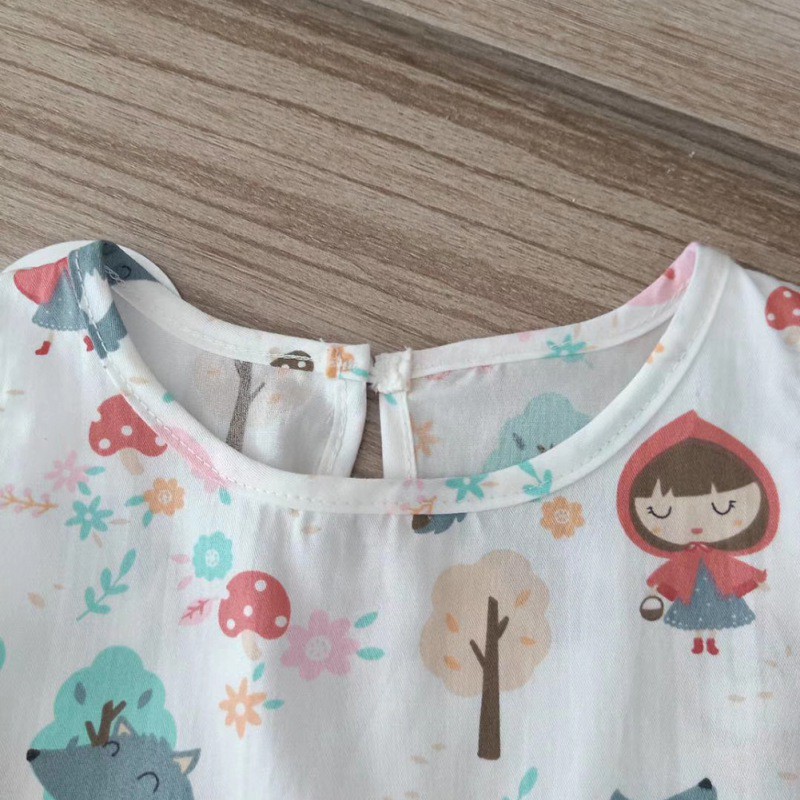Đầm sát nách in họa tiết hoạt hình xinh xắn đáng yêu cho bé gái