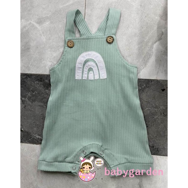 Bộ áo liền quần cổ vuông không tay họa tiết cầu vồng cho bé 0-18 tháng tuổi